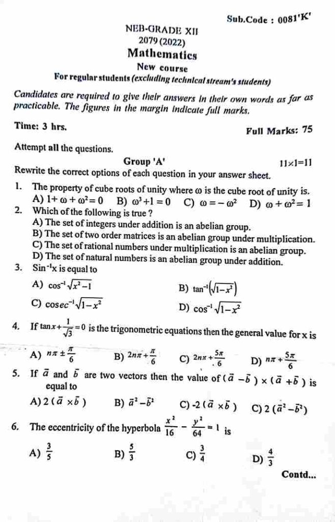 class 12 maths model questions science faculty practice solutions pdf ,page 1 by kathmandueditions.com