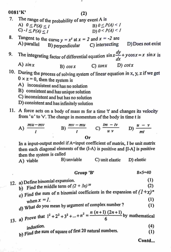 class 12 maths model questions science faculty practice solutions pdf ,page 2 by kathmandueditions.com